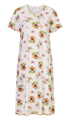 Damella 100% Cotton Floral Print Short Sleeve Nightdress